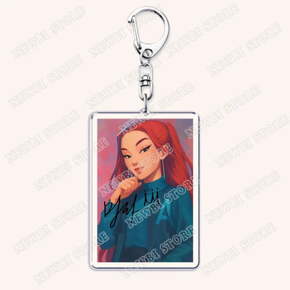 HOT Kpop Demon Hunters Huntrix Saja Boys Keychains for Accessories Bag Rumi Zoey Jinu Ramen Ramyeon Keyring Jewelry Fans Gifts