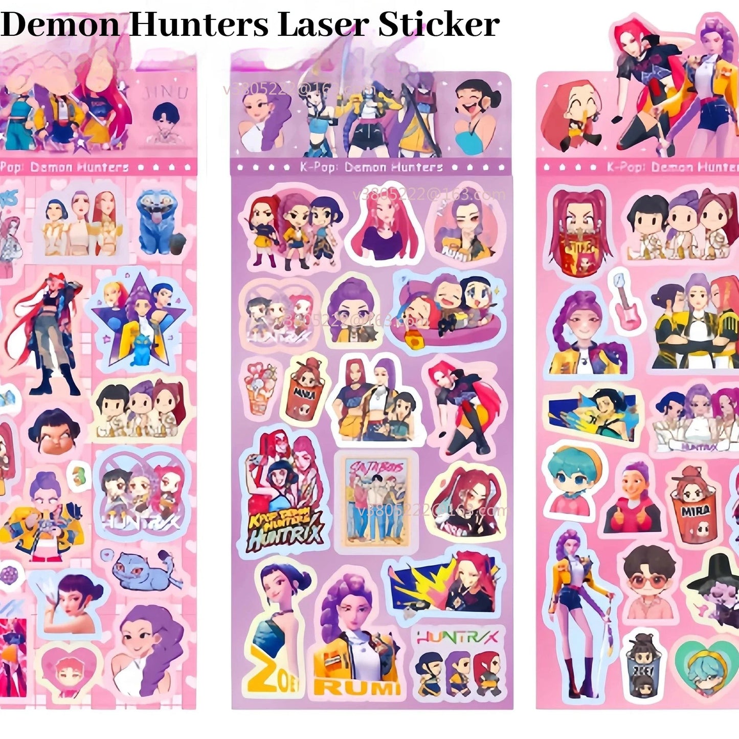 New K-PoP Demon Hunters Guka Devil Men's Group Anime Laser Cut Sticker for Office Stationery And School Supplies Decoration