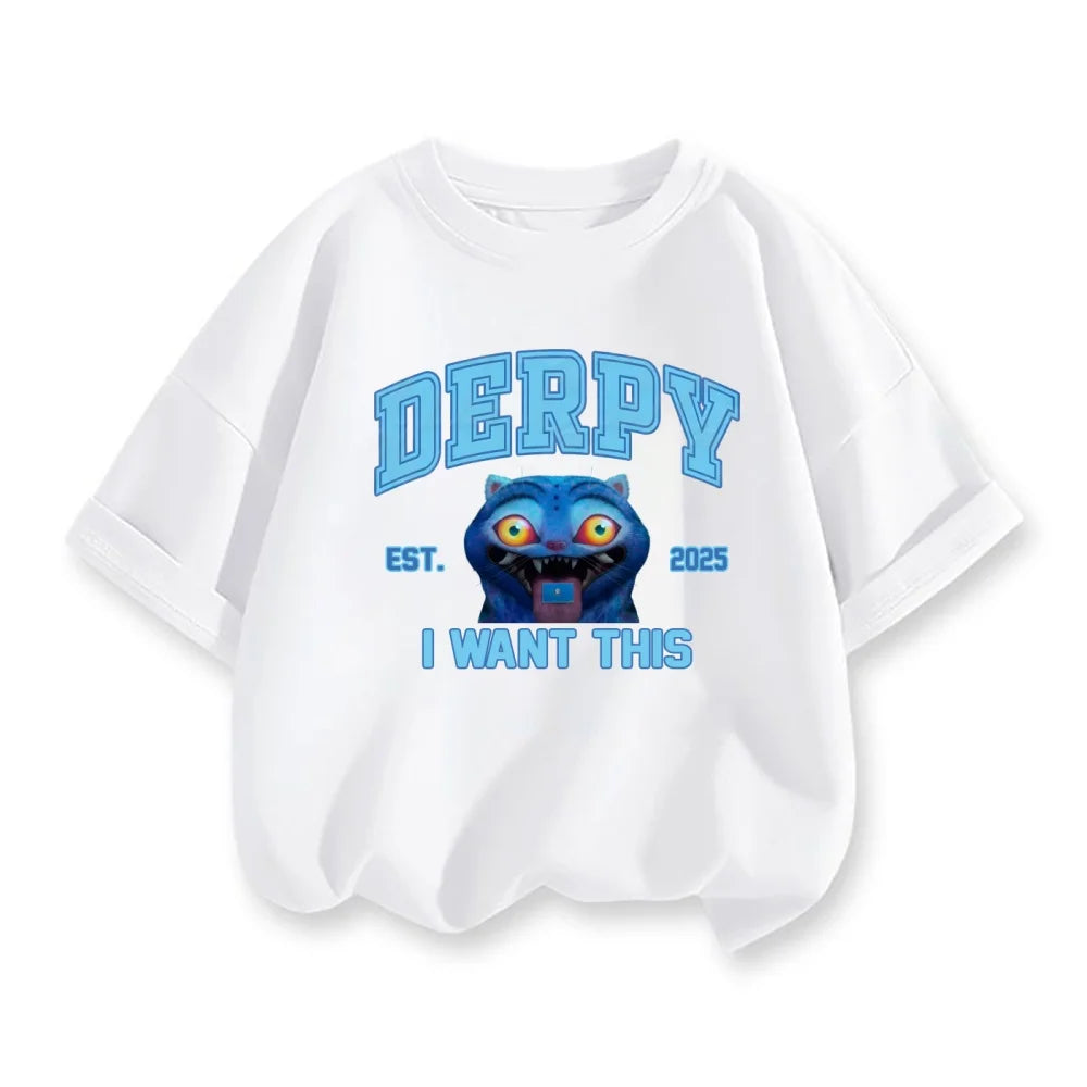 Derpy Tiger Kpop Demon Hunters Shirt for Kids Baby Girl Men Women T Shirt Cute Tiger Cartoon Clothes 2025 Hot Movie Print Soft