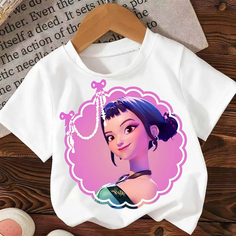 2025 Movie KPop Demon Hunters T-shirts Summer Short Sleeve Female Tee O-neck Cotton Fashion Casual Loose Unisex Streetwear