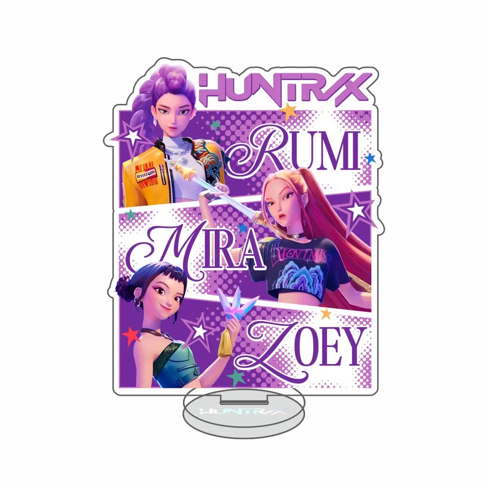 Anime Kpop Demon Hunters Huntrix Saja Boys Acrylic Stand keychains Rumi Zoey Mira Sold My Soul Decorations cosplay Fans Gifts