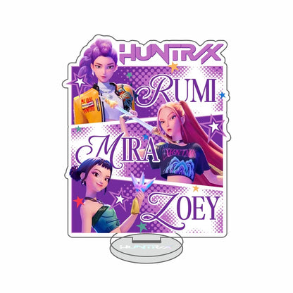 Anime Kpop Demon Hunters Huntrix Saja Boys Acrylic Stand keychains Rumi Zoey Mira Sold My Soul Decorations cosplay Fans Gifts