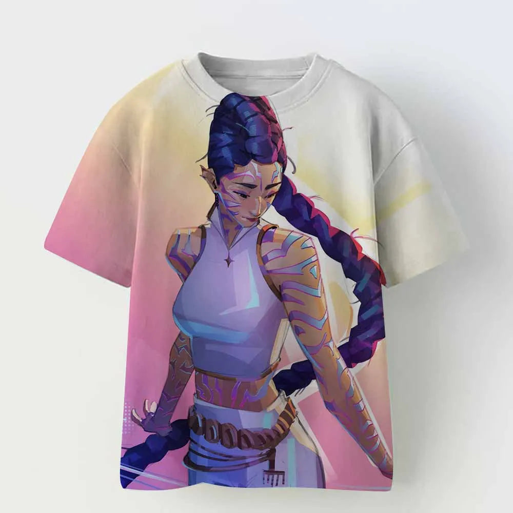KPop Demon Hunters Tiger Girls Boys T Shirt K-Pop Demon Hunters Children's Clothing T-shirts Cute Cartoon Print Tee Tops