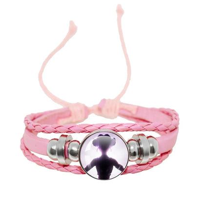 KPop Demon Hunters Pink Handmade Glass Bracelet Huntr-x Rumi Zoey Mira Bangles Jewelry Accessories Fans Couples Gift