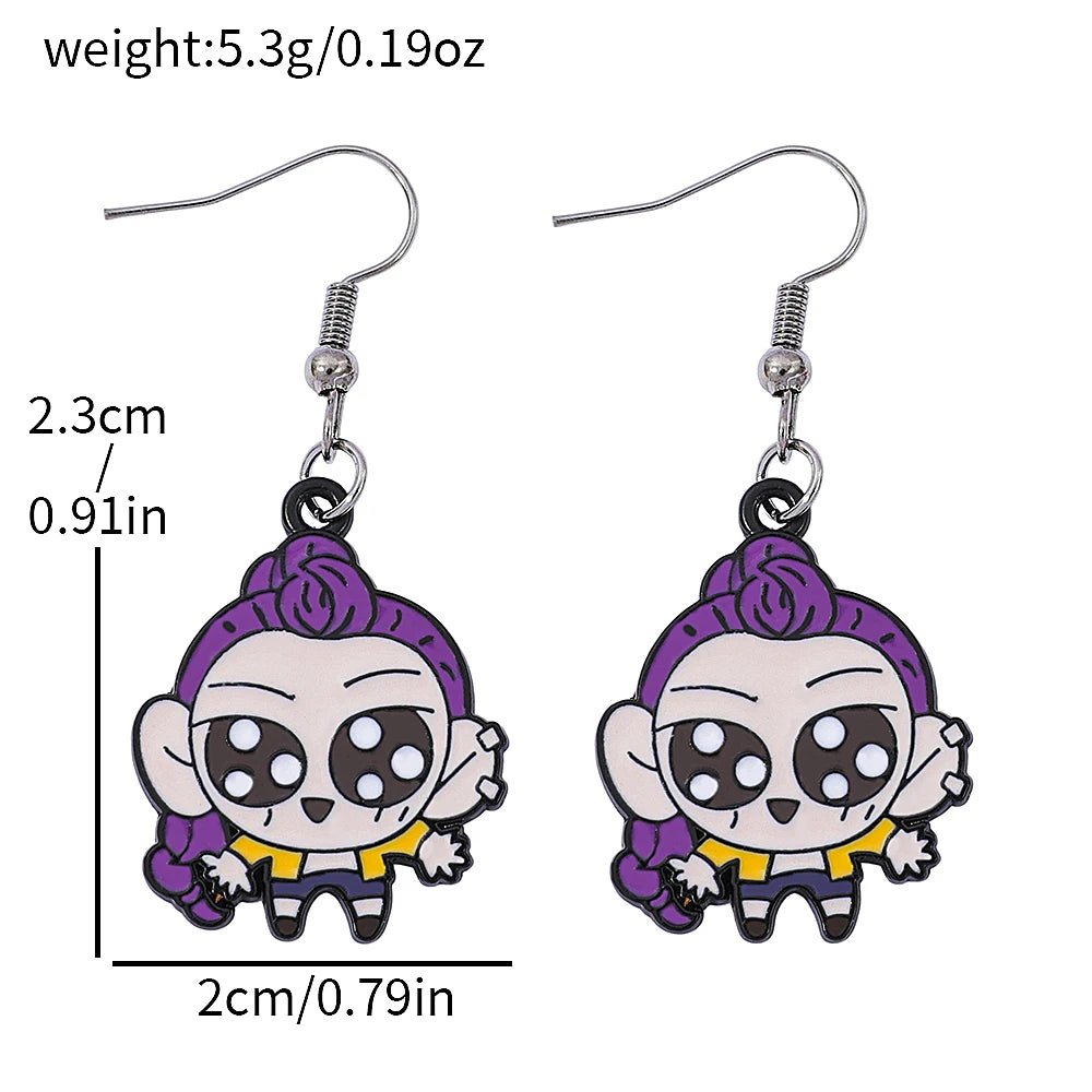 KPop Demon Hunters Jinu Cross Stars Dangle Earrings for Men Women Metal Ear Spring New Gifts Boys Girls Jewelry