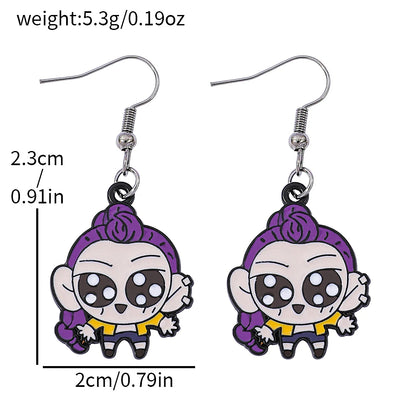 KPop Demon Hunters Jinu Cross Stars Dangle Earrings for Men Women Metal Ear Spring New Gifts Boys Girls Jewelry