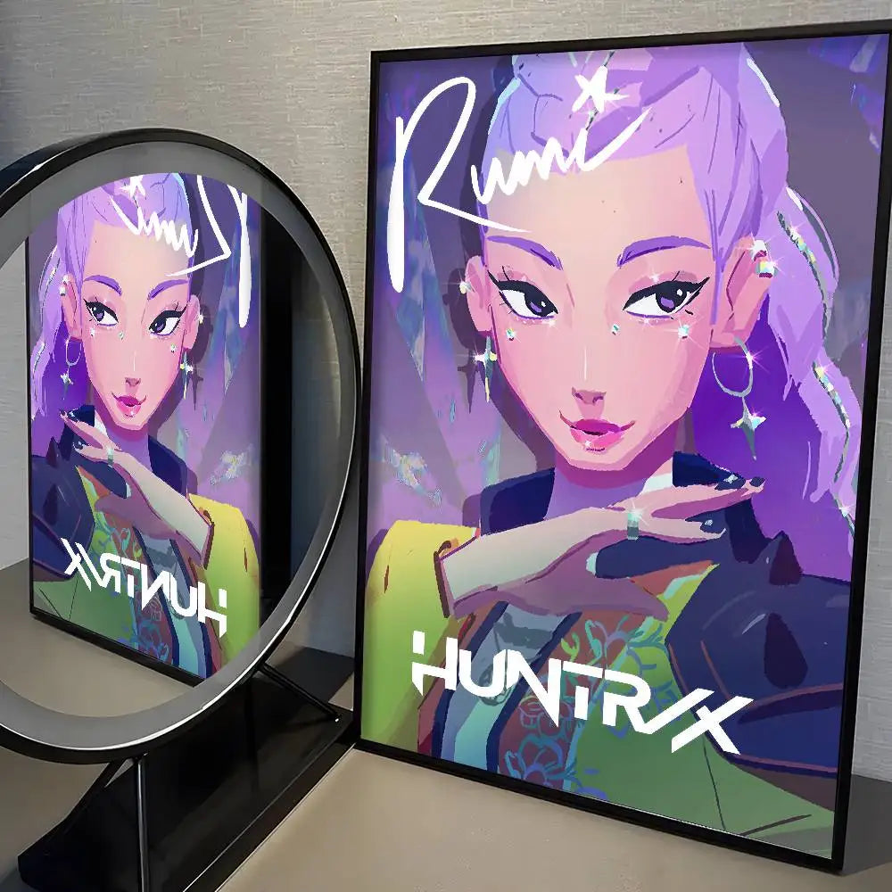 Anime K-Kpop D-Demon Hunter Poster High Quality Print Home Decor Wall Art Mural Room Bar Decoration