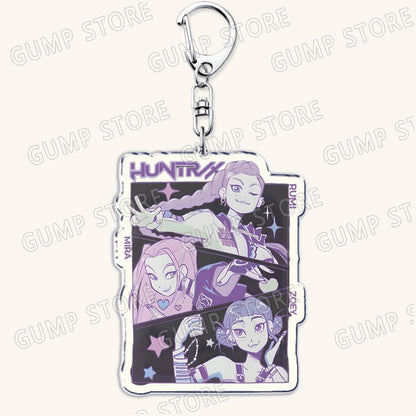 Hot Kpop Demon Hunters Huntrix Saja Boys Keychains for Accessories Jewelry Rumi Zoey Jinu Mira Sold My Soul Keyrings Fans Gifts