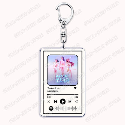 Hot Kpop Cartoon Demon Keychains for Women Accessories Bag Huntrix Saja Boys Rumi Zoey Jinu Mira Music Keying Jewelry Fans Gifts