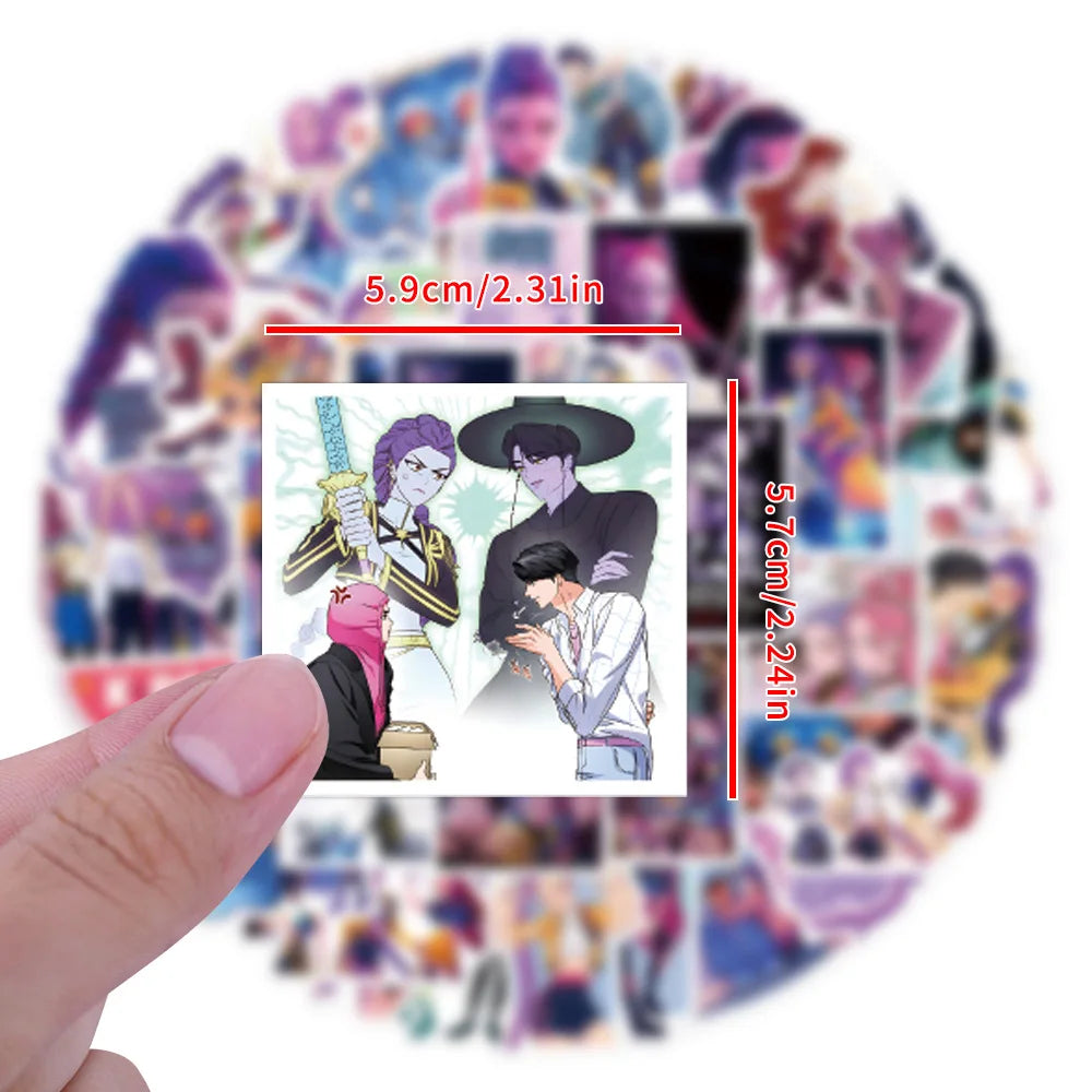 55/110pcs KPop Demon Hunters Stickers Animation Movie Decals DIY Laptop Car Bike Graffiti Decoration Waterproof Anime Stickers