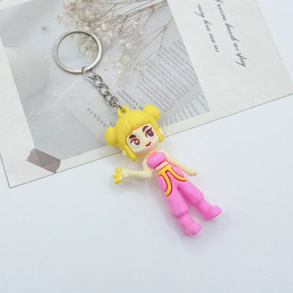 New K-pop Demon Hunters Anime Figure Keyring for Students Car Keychains Rumi Mira Zoey Pendants Backpack Decoration Key Ring