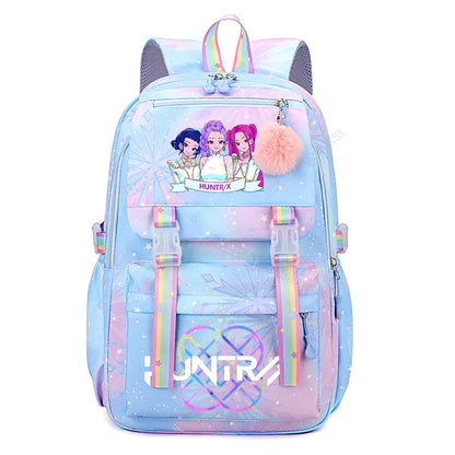 Anime KPop Demon Hunters Backpack Fashion High-capacity Backpack with Cartoon Character Graphics Rucksack Children Birthday Gift