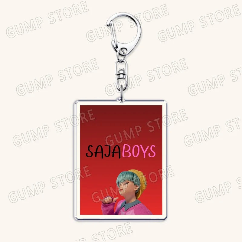 Popular Kpop TV Demon Hunters Huntrix Saja Boys Keychains for Accessories Bag Rumi Zoey Jinu Keyring Jewelry Fans Friends Gifts