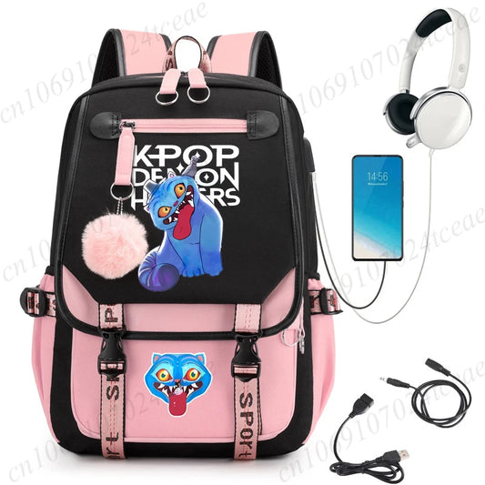 타이거 틴에이저 백팩 가방 K팝 데몬 헌터스 더피 타이거 스쿨백 백팩 학교 가방으로 돌아가기