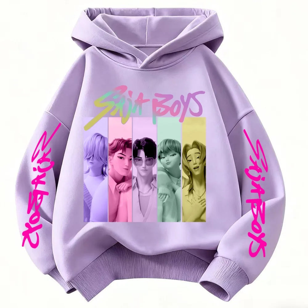 Cuddly Soft K-POP: Demon Hunters Hoodie for Kids - Playful Cartoon Pullover, Ultra-Comfy & Trendy for Everyday Fun