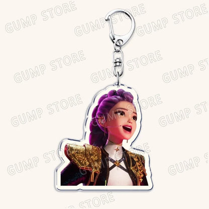 Popular Kpop TV Demon Hunters Huntrix Saja Boys Keychains for Accessories Bag Rumi Zoey Jinu Keyring Jewelry Fans Friends Gifts