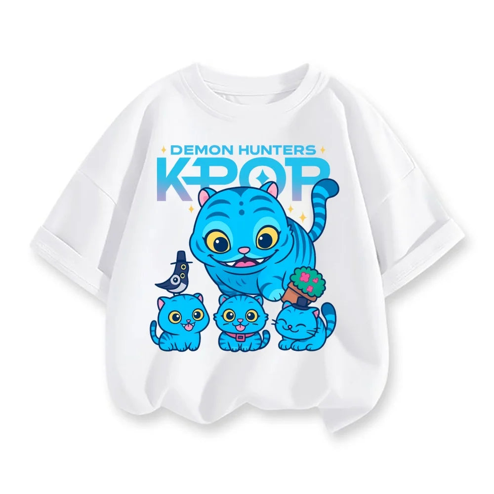 Kpop Demon Hunters Huntrix T-shirts For Kids Boys Girls Summer Casual Tops Short Sleeve Graphic Tees Kpop Demon Hunters T Shirt