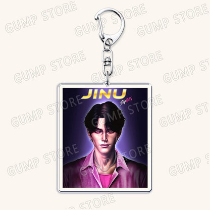 Hot Kpop Demon Hunters Huntrix Saja Boys Keychains for Accessories Jewelry Rumi Zoey Jinu Mira Sold My Soul Keyrings Fans Gifts