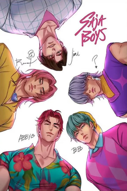 Saja Boys K Pop Demon Hunters Movie Poster Print For Bedroom Living Room Decor Cartoon Music Band Canvas Painting Wall Art