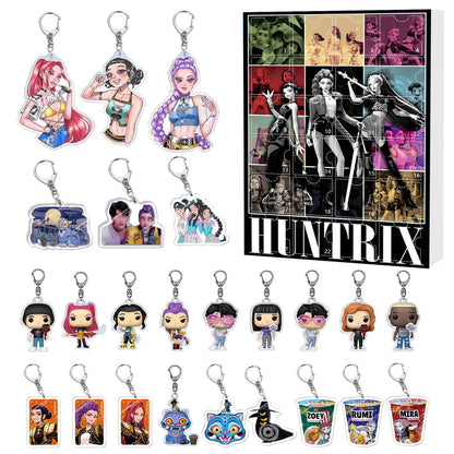 2025 Cartoon Kpop Demon Hunters Group Blind Box Christmas Advent Calendar Toy Story Anime Figure Surprise Gift Box Toy Gift