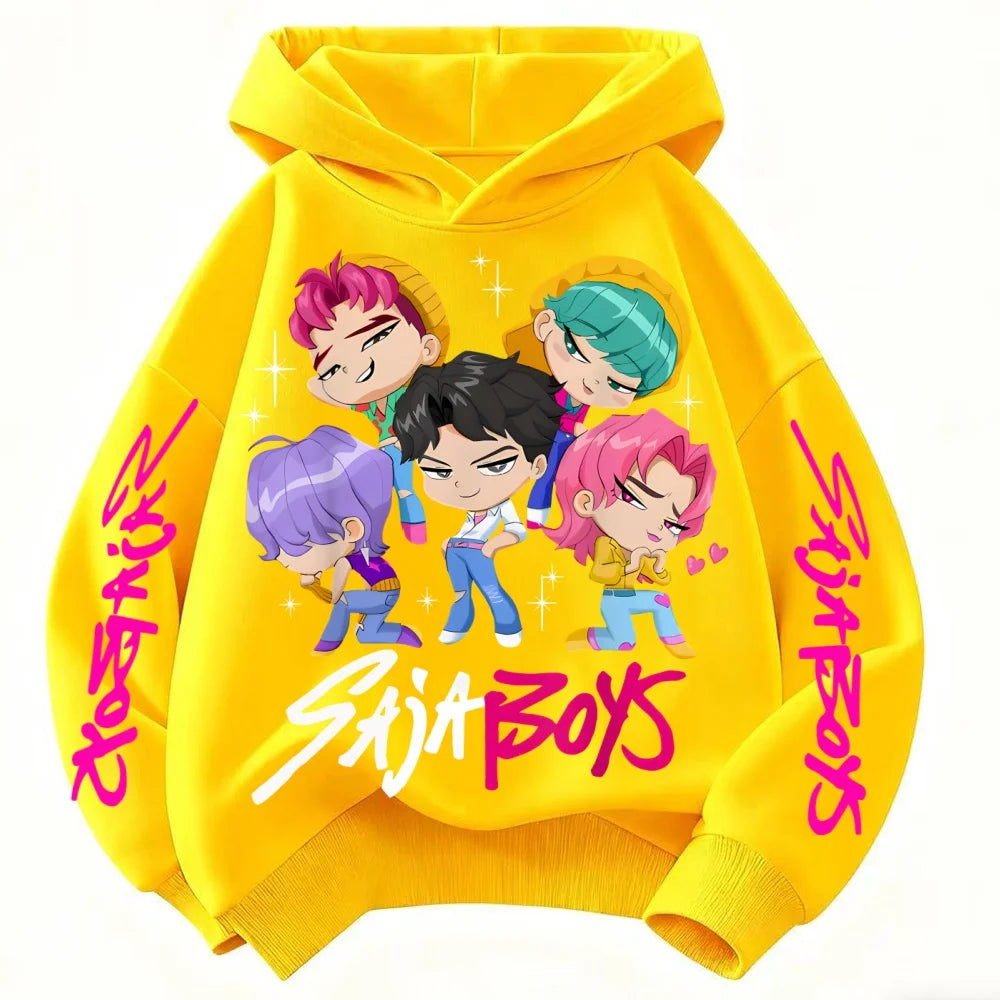 Kids Anime Demon Slayer Tomioka Print Cotton Hoodie Unisex Boys Girls Casual Tshirt 100-160cm Childrens Cartoon Clothes