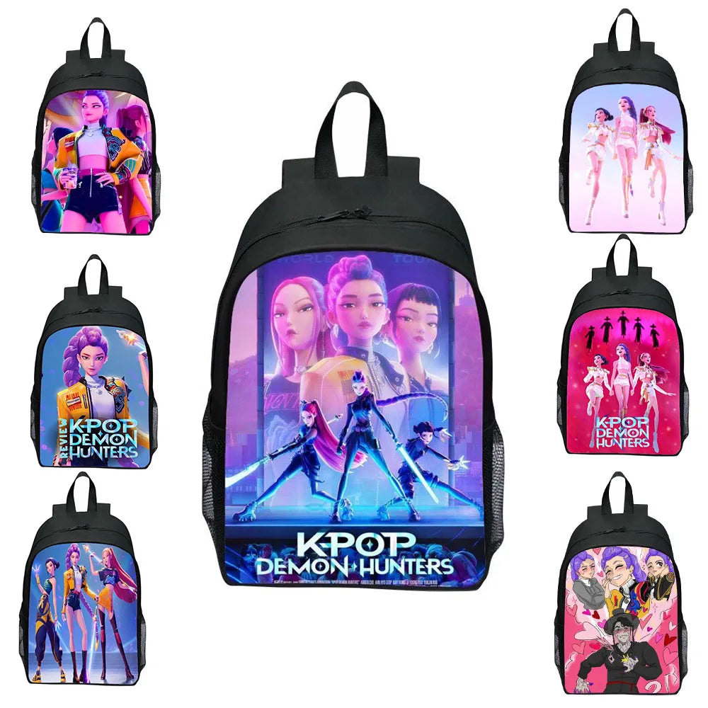 Kpop Demon Hunters Backpack Huntrix K-pop Demon Hunters Rumi Mira Zoey Backpack Pencil Case School Bag Mochila Set Pencilcase