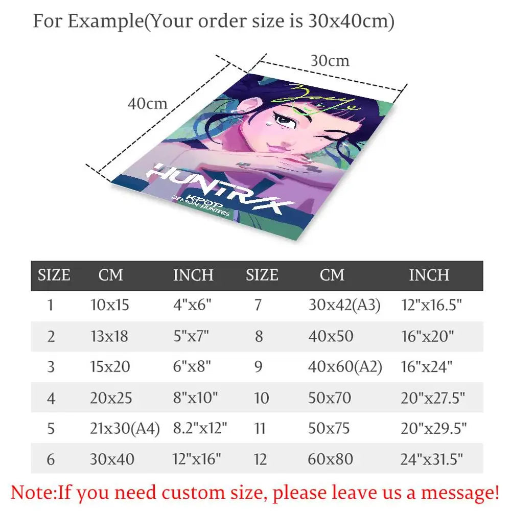 Movie KPop Demon Hunters Poster Self Adhesive Painting Living Room Office Decoration Bedroom Home Wall Sticker Prints