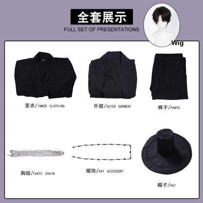 Anime Demon Hunter Saja Boy Jinu Cosplay Costume Wig Kpop Group Singing Korea Style Man Suit Hat Halloween Carnival Party Props