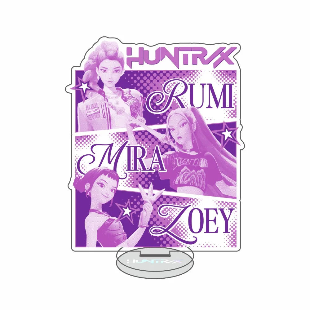 Anime Kpop Demon Hunters Huntrix Saja Boys Acrylic Stand keychains Rumi Zoey Mira Sold My Soul Decorations cosplay Fans Gifts