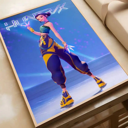 K-pop D-Demon Hunters Anime Poster Self-adhesive Art Waterproof Paper Sticker Coffee House Bar Room Wall Decor