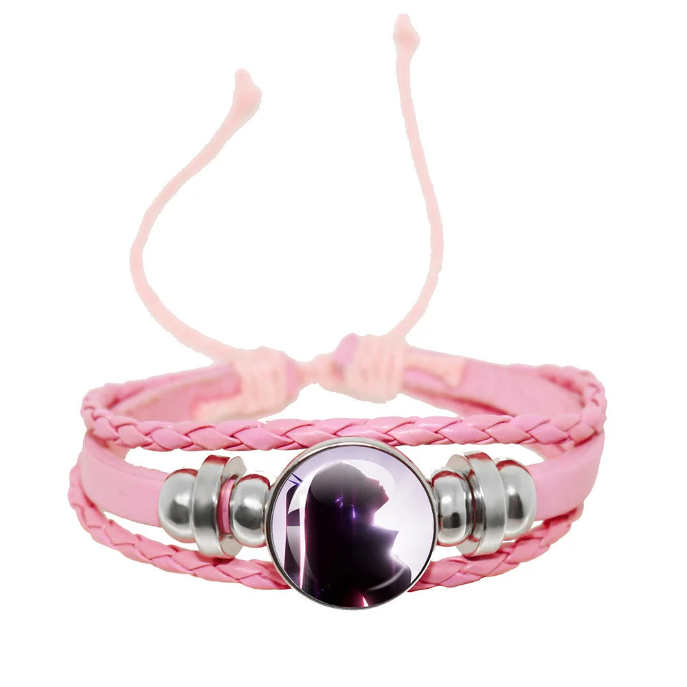 KPop Demon Hunters Pink Handmade Glass Bracelet Huntr-x Rumi Zoey Mira Bangles Jewelry Accessories Fans Couples Gift