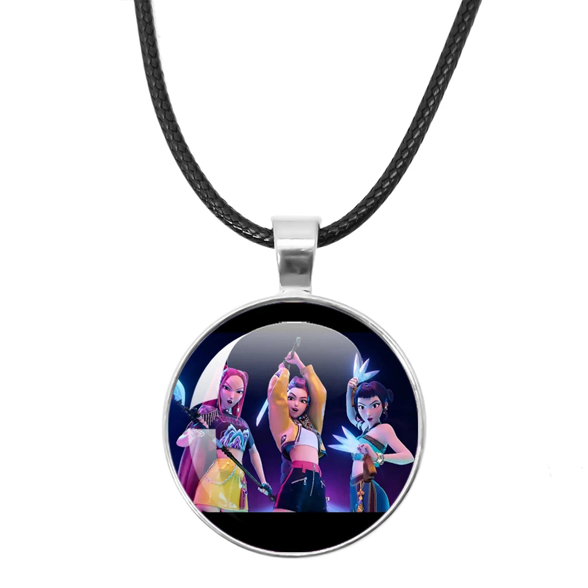 KPop Demon Hunters Leather Rope Necklace Huntr-x Rumi Zoey Mira Pendant Necklace Jewelry Accessories Cosplay Props Fans Gifts