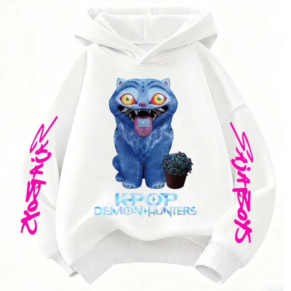 Men Women Hoodies KPop Demon Hunters Graphic Sweatshirts Fleece Warm Hooded Pullovers 2025 Fashion Male Sudadera Print Top