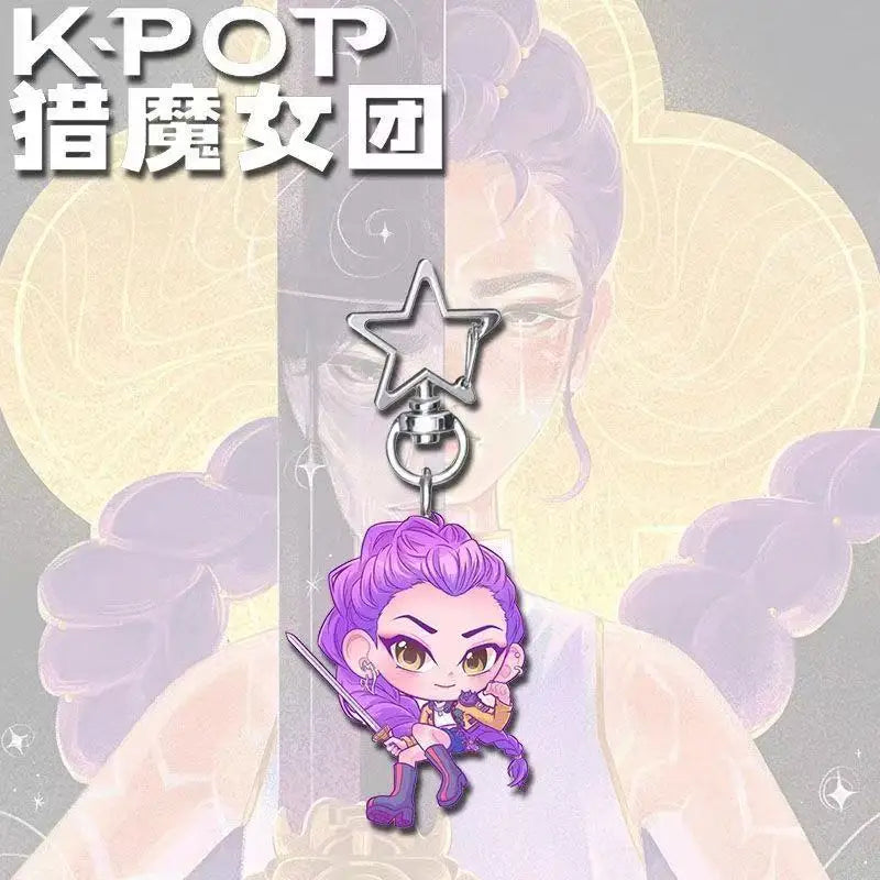 Anime Classics Game Collection K-Pop Demon Hunters Keychain Pendant Huntr-X Keychain - Fan Art Self Made Acrylic Key Ring Gift