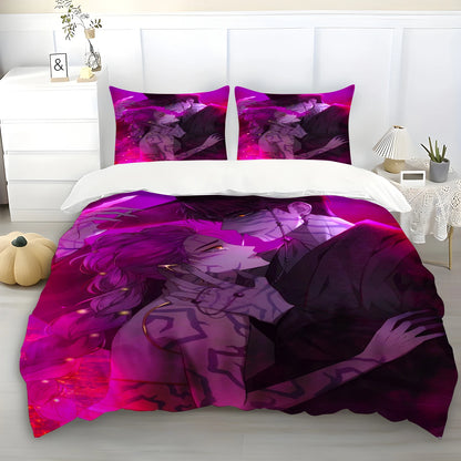 K-Pop Demon Hunters Themed Bedding Set Colorful Print Duvet Cover & Bed Sheet Student Dormitory Textile Kid Gift