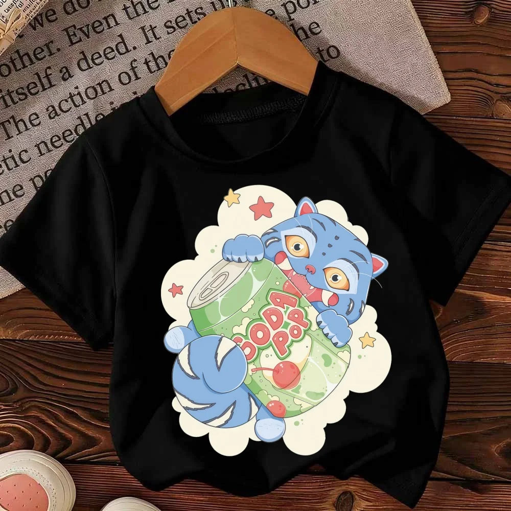 Anime KPop Devil Hunter T-shirt Summer Saja Boys Printed Children's Short Sleeve Y2k Top Summer Street Wear T-shirt