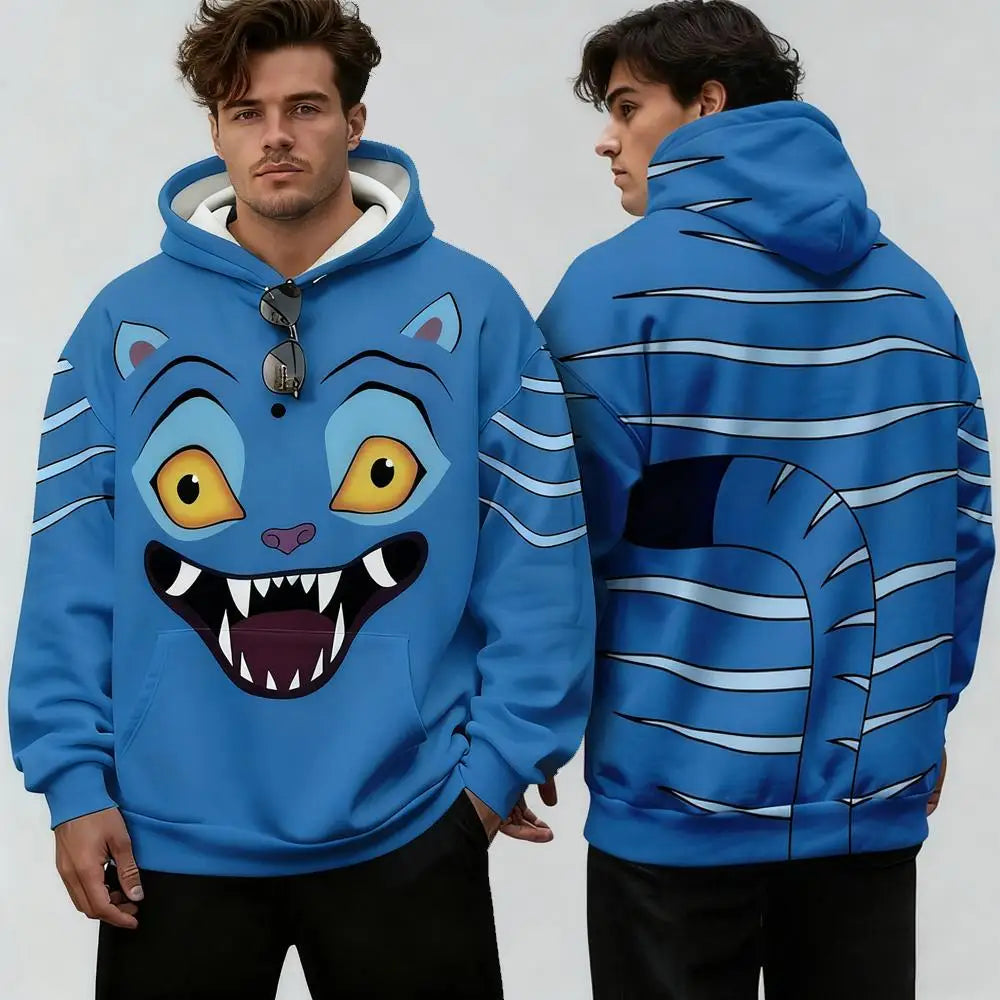 Hot Selling Kpop Demon Hunter Print Hoodie Autumn And Winter Trend Casual Pullover Men's Halloween Role Play Costume Gift