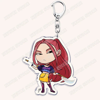 HOT Kpop Demon Hunters Huntrix Saja Boys Keychains for Accessories Bag Rumi Zoey Jinu Ramen Ramyeon Keyring Jewelry Fans Gifts