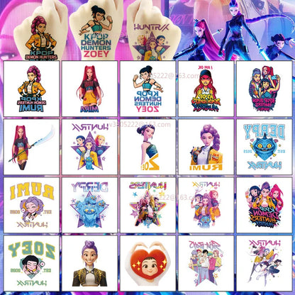 New 20pcs/set Cartoon Kpop Demon Hunters Rumi Kang Temporary Tattoo Sticker Rumi Tattoo Sticker Demonizing For Party Gifts