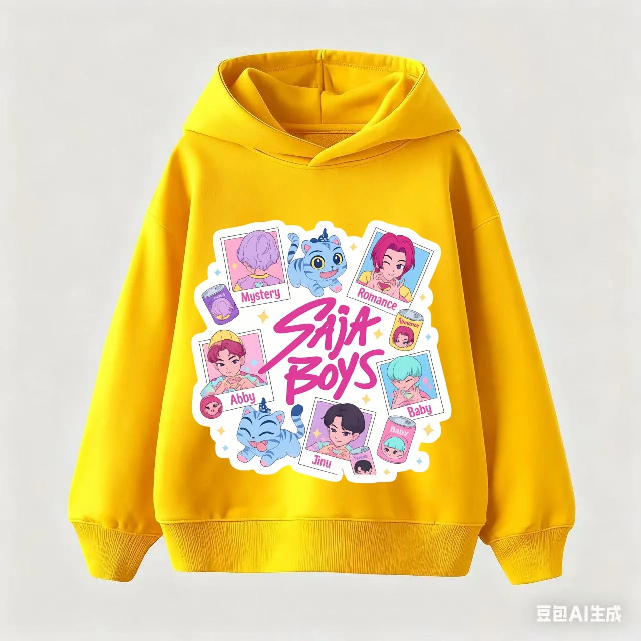 2025 KPop Demon Hunter Cartoon Girls Boy Hooded Sweatshirt Warm Children's Korean Wave Fashion Casual Tops Casual Girls Clothing