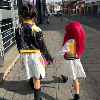 KPop Rumi Mira Zoey Demon Hunters Kids Cosplay Costume Child Huntrix Dress for Girls Roleplay Carnival Party Christmas Costume