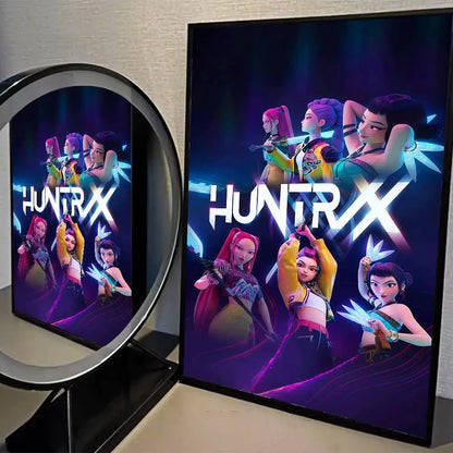 K-pop D-Demon Hunters Movie Sticky Posters Whitepaper Sticker DIY Room Bar Cafe Posters Wall Stickers