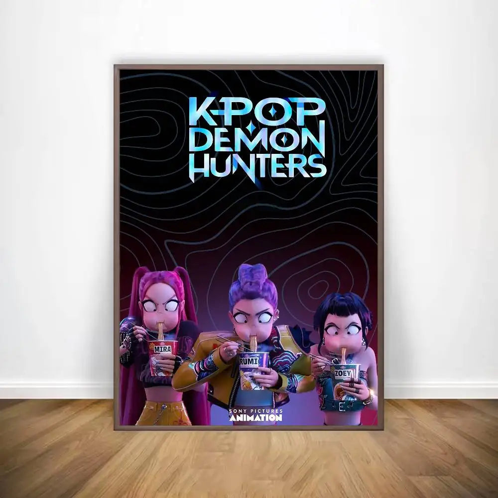 Movie KPop D-Demon H-Hunters Poster Gallery Prints Self Adhesive Home Decor Decoration Wall Decals Living Room