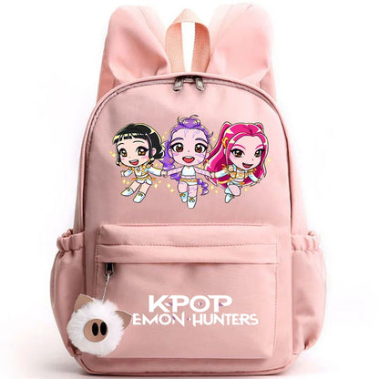 KPop Demon Hunter Backpack for Girls Boys Children Rucksack Casual School Bags Travel Rabbit Ears Backpacks Mochila gift bags