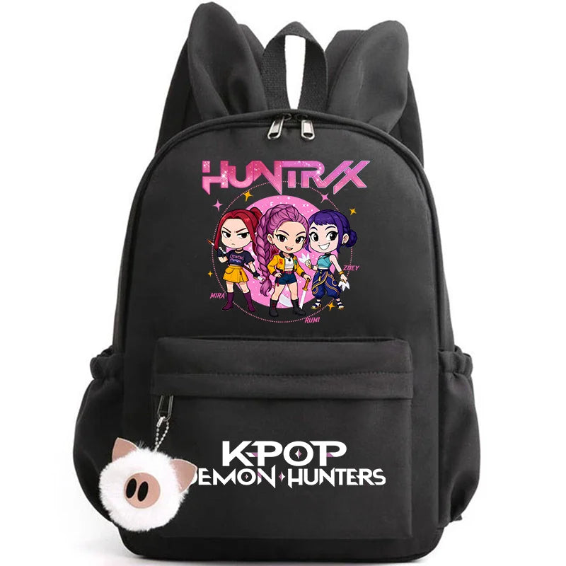 KPop Demon Hunter Backpack for Girls Boys Children Rucksack Casual School Bags Travel Rabbit Ears Backpacks Mochila gift bags