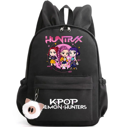 KPop Demon Hunter Backpack for Girls Boys Children Rucksack Casual School Bags Travel Rabbit Ears Backpacks Mochila gift bags