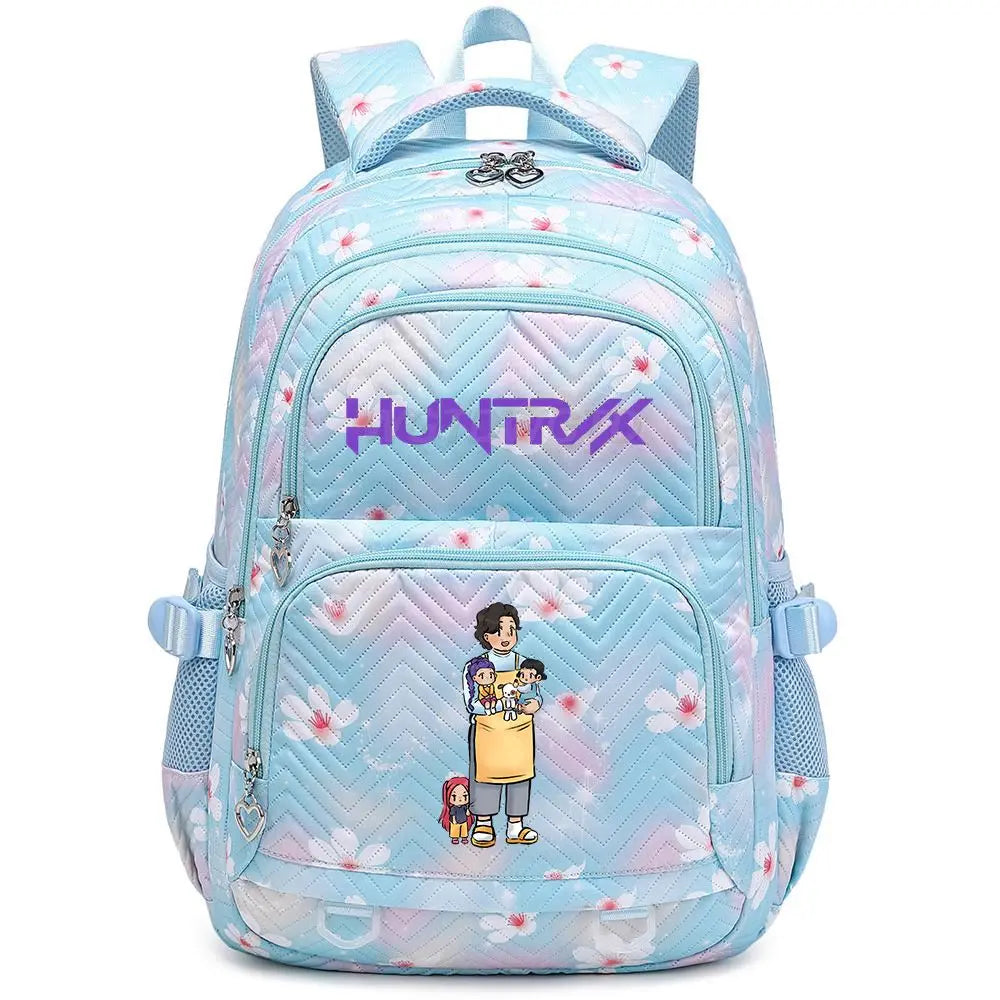 KPop Demon Hunters Backpack Rumi Mira Zoey HUNTR/X Saja Boys Print Cartoon School Bag Large Capacity Student Travel Backpacks