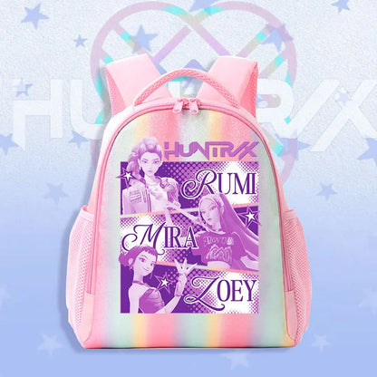 Schoolbag KPop Demon Hunters Children's Backpack Rainbow for K-POP HUNTR/X Rumi Mira Zoey Backpack Gifts Bag Shoulders Bag