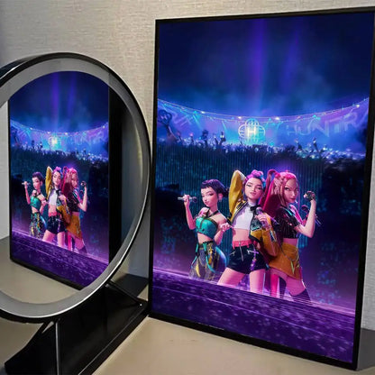 K-pop D-Demon Hunters Movie Sticky Posters Whitepaper Sticker DIY Room Bar Cafe Posters Wall Stickers