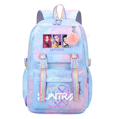 Anime KPop Demon Hunters Backpack Fashion High-capacity Backpack with Cartoon Character Graphics Rucksack Children Birthday Gift